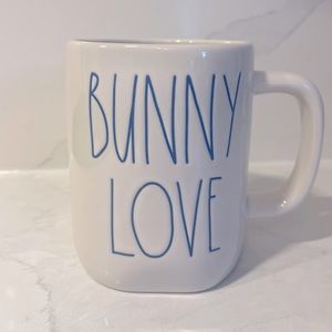 Rae Dunn Blue Bunny love ceramic mug